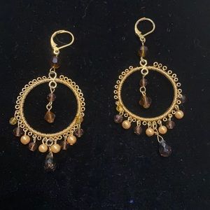 Gold Tone Chandelier Earrings